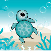 Sea Turtle Theme Baby Shooting Tag Geschenkanhänger