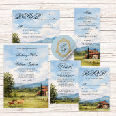 Tuscan Countryside Scenery Wedding Response Card RSVP Karte