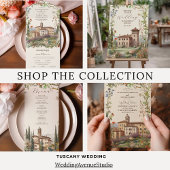 Toskana Wasserfarbe Italien Hochzeit in Urlaubsort Begleitkarte