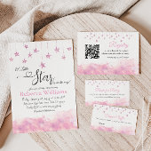 Twinkle Twinkle Little Star Pink Girl Baby Shower Einladung