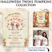 Twins Halloween Pumpkin Ghost Unisex Baby Dusche Pappteller