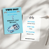 Zwei schnelle, 2 neugierige Rennwagen-Geschenkpapi Geschenkpapier