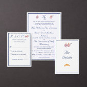 Elegant Two Hearts Catholic Wedding Invitation Einladung (Personalisiere diese Kollektion eines unabhängigen Creators.)