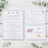 Periwinkle Two Hearts Catholic Wedding Invitation Einladung (Personalisiere diese Kollektion eines unabhängigen Creators.)