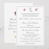 Elegant Two Hearts Catholic Wedding  Runder Aufkleber