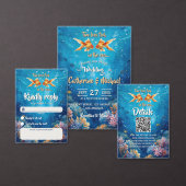 Zwei Fische weniger bei der Unterwasserhochzeit Runder Aufkleber (Personalisiere diese Kollektion eines unabhängigen Creators.)