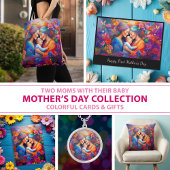 Zwei Mamas mit dem Baby Tasche