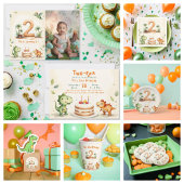 Zwei-Rex-Dinosaurier-Zeit-Kapselnotiz Einladung