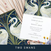 Art Deco Swan Wedding Zeremonie Programm
