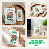 Two Wild Safari Animal 2nd Birthday Party Button