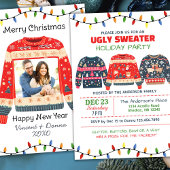 Custom Foto Ugly Christmas Sweater Feiertagskarte