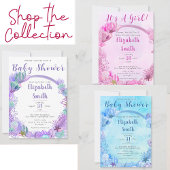 Unter dem Meer Niedliche Pink-Girl-Babydusche Einladung