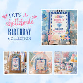 Blue Pink Under The Sea Seashell Geburtstag Pappbecher