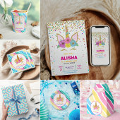 Rainbow Niedlich Fun Button am Horn von Unicorn Poster