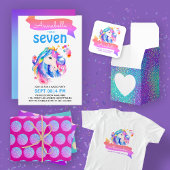 Magical Girly Colorful Unicorful Rainbow Einladung