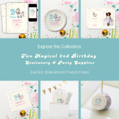 Unicorn Two Magical Birthday Party Foto Dankeskarte