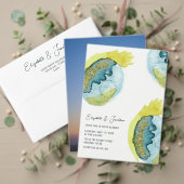 Orangefarbene Hochzeit mit einzigartiger floraler Einladung (Personalisieren Sie die Kollektion dieses unabhängigen Creators. Test)