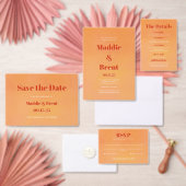 Bold Modern Orange Sunset Seating Chart Wedding Tischnummer (Personalisiere diese Kollektion eines unabhängigen Creators.)