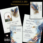 RSVP Bald Eagle Patriotic USA Semiquincentennial Einladung
