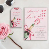 Valentine Hearts Bubbly Brunch Pink Brautparty Einladung