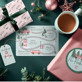 Feierliche Santa's Comin' to Town Pink Retro Van Kleiner Weihnachtsstrumpf