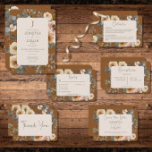 Vanilla White Boho Rose Rust Wedding Dankeskarte
