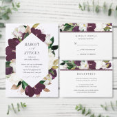 Velvet Magnolia Typografie Hochzeit oder Abendesse Menükarte (Personalisiere diese Kollektion eines unabhängigen Creators.)