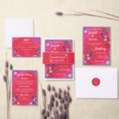 Himbeere Wildblumen - Einladung zur Hochzeit (Personalisiere diese Kollektion eines unabhängigen Creators.)