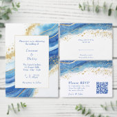 Elegante Blue and Gold Tischnummer Card (Personalisiere diese Kollektion eines unabhängigen Creators.)