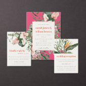 Blush Boho Tropical Floral Wedding QR Code UAWG Begleitkarte (Personalisiere diese Kollektion eines unabhängigen Creators.)