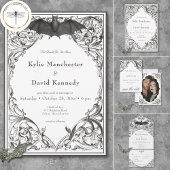 Viktorianisches Bat bis zum Tod Schwarz & Weiß zwe Einladung