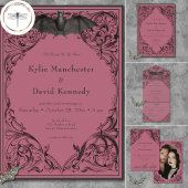 Viktorianisches Bat bis zum Tod Schwarz & Wein zwe Einladung