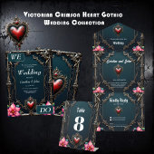 Victorian Crimson Gothic Herz Pappteller