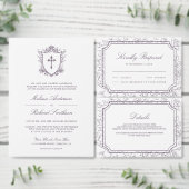 Dusty Purple Catholic Wedding Save the Date Acryleinladungen (Personalisiere diese Kollektion eines unabhängigen Creators.)