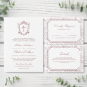 Victorian White and Dusty Rose Catholic Wedding Save The Date (Personalisiere diese Kollektion eines unabhängigen Creators.)