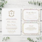 Viktorianischer QR-Code Dreifach Gefaltete Einladung (Personalisiere diese Kollektion eines unabhängigen Creators.)