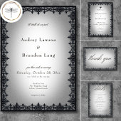 Viktorianische gotische Eisenkronenhochzeit Einladung