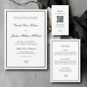 Old Money Black and White Wedding Details Qr Code Begleitkarte
