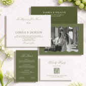 Pear Green Wedding Flat Program Einladung