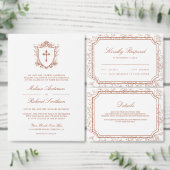 Victorian White and Terracotta Catholic Wedding Save The Date (Personalisiere diese Kollektion eines unabhängigen Creators.)