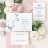 York Maine Wedding Modern Map Gästebuchposter Poster