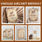 Vintages Flugzeug - Erste Geburtstagsfeier Poster