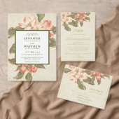 Vintage Apple-Blossom-Hochzeit | Initialen Rechteckiger Pappuntersetzer (Personalisiere diese Kollektion eines unabhängigen Creators.)