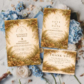 Vintage Herbst Wald Botanische Hochzeit Save The Date