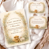 Vintage Barnyard Wildflower Baby Shower Einladung