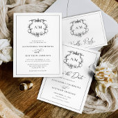 Vintages barocke Wappen Viktorianisch Hochzeit RSVP Karte