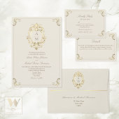 Vintage Gold Baroque Wedding Program Card