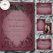 Vintages Bat-to-Death-Burgund-Hochzeit Programm