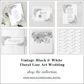 Vintages Schwarz-Weiß-Monochrome-Farbschrift Einladung