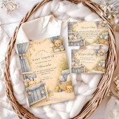 Vintage Blue Jeans Nurseryy Baby Shower Einladung